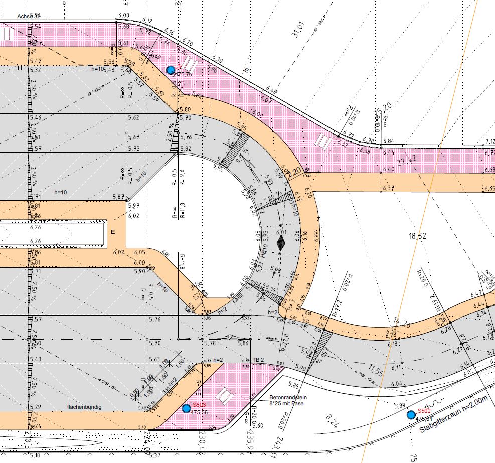 Abb. 4 – Ausschnitt aus dem Deckenhöhenplan.